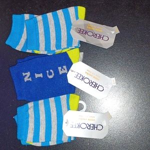 3 New Pairs Boys Cherokee Crew Socks Size 12-24 Months